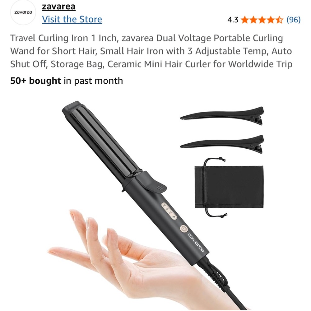 Mini Travel Size Curling Iron 1”